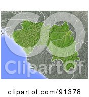 Poster, Art Print Of Shaded Relief Map Of Guinea