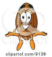 Poster, Art Print Of Football Mascot Cartoon Character Sitting