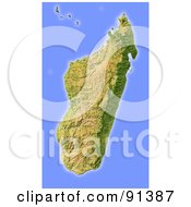 Royalty Free RF Clipart Illustration Of A Shaded Relief Map Of Madagascar