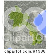 Poster, Art Print Of Shaded Relief Map Of Laos