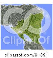 Royalty Free RF Clipart Illustration Of A Shaded Relief Map Of Nicaragua