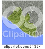 Royalty Free RF Clipart Illustration Of A Shaded Relief Map Of Liberia