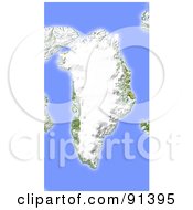 Shaded Relief Map Of Greenland