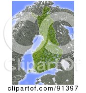 Poster, Art Print Of Shaded Relief Map Of Finland