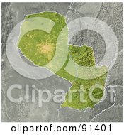 Royalty Free RF Clipart Illustration Of A Shaded Relief Map Of Paraguay