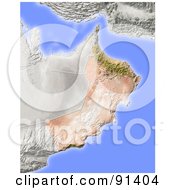 Poster, Art Print Of Shaded Relief Map Of Oman