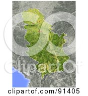 Royalty Free RF Clipart Illustration Of A Shaded Relief Map Of Serbia