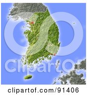 Poster, Art Print Of Shaded Relief Map Of South Korea