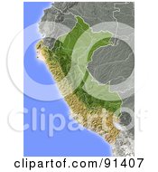 Royalty Free RF Clipart Illustration Of A Shaded Relief Map Of Peru by Michael Schmeling #COLLC91407-0128