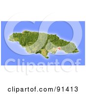Poster, Art Print Of Shaded Relief Map Of Jamaica