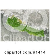 Royalty Free RF Clipart Illustration Of A Shaded Relief Map Of Nepal by Michael Schmeling