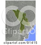 Poster, Art Print Of Shaded Relief Map Of Moldova