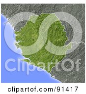 Poster, Art Print Of Shaded Relief Map Of Sierra Leone