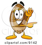 Poster, Art Print Of Football Mascot Cartoon Character Waving And Pointing