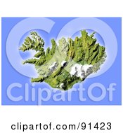 Poster, Art Print Of Shaded Relief Map Of Iceland