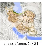 Poster, Art Print Of Shaded Relief Map Of Iran