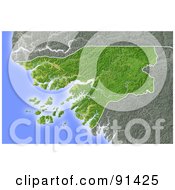 Royalty Free RF Clipart Illustration Of A Shaded Relief Map Of Guinea Bissau