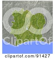 Poster, Art Print Of Shaded Relief Map Of Ivory Coast