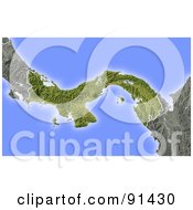 Royalty Free RF Clipart Illustration Of A Shaded Relief Map Of Panama by Michael Schmeling #COLLC91430-0128