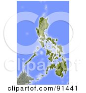 Poster, Art Print Of Shaded Relief Map Of Philippines