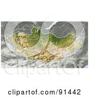 Poster, Art Print Of Shaded Relief Map Of Mongolia