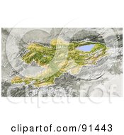 Poster, Art Print Of Shaded Relief Map Of Kyrgyzstan Kyrgyz Kirgistan