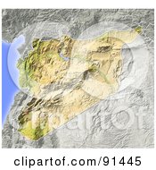 Poster, Art Print Of Shaded Relief Map Of Syria