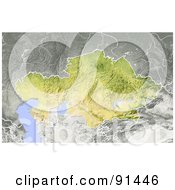 Royalty Free RF Clipart Illustration Of A Shaded Relief Map Of Kazakhstan