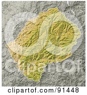 Royalty Free RF Clipart Illustration Of A Shaded Relief Map Of Lesotho