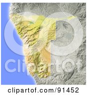 Poster, Art Print Of Shaded Relief Map Of Namibia