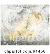 Poster, Art Print Of Shaded Relief Map Of Niger