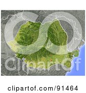 Royalty Free RF Clipart Illustration Of A Shaded Relief Map Of Romania