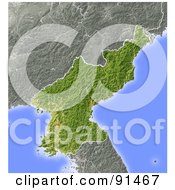 Poster, Art Print Of Shaded Relief Map Of North Korea