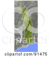 Royalty Free RF Clipart Illustration Of A Shaded Relief Map Of Togo