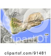 Poster, Art Print Of Shaded Relief Map Of Yemen