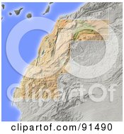 Poster, Art Print Of Shaded Relief Map Of Western Sahara