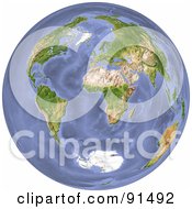 Poster, Art Print Of 3d World With Continents And Oceans