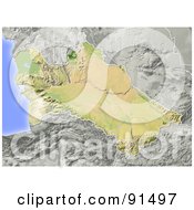 Poster, Art Print Of Shaded Relief Map Of Turkmenistan