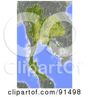 Royalty Free RF Clipart Illustration Of A Shaded Relief Map Of Thailand by Michael Schmeling #COLLC91498-0128