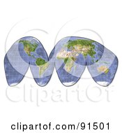 Poster, Art Print Of Shaded Relief World Map