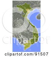 Poster, Art Print Of Shaded Relief Map Of Vietnam
