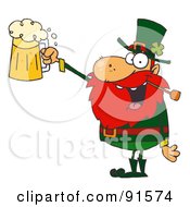 Poster, Art Print Of Toasting Leprechaun Holding Up Beer