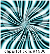 Royalty Free RF Clipart Illustration Of A Swirly Turquoise Black And White Vortex Background by Arena Creative