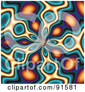 Royalty Free RF Clipart Illustration Of A Funky Blue And Orange Tunnel Background