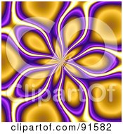 Poster, Art Print Of Funky Orange And Purple Floral Vortex Background