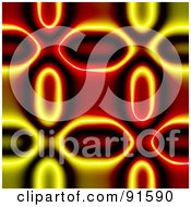 Poster, Art Print Of Funky Red And Yellow Background With Pill Shapes