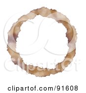 Coffee Ring Circle Over White