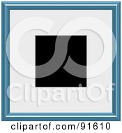 Royalty Free RF Clipart Illustration Of A White Matte Around A Black Space In A Blue Picture Frame