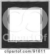Royalty Free RF Clipart Illustration Of A White Space In A Black Wood And Silver Picture Frame