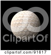 Royalty Free RF Clipart Illustration Of A 3d Golden Golf Ball Over Black by Arena Creative